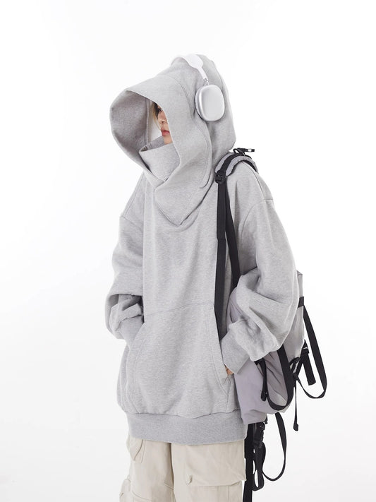 Lös Hoodie med Hög Krage & Fleecefoder