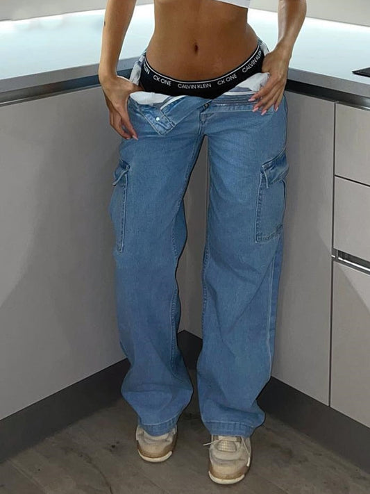 Stiliga Cargo-byxor med Hög Midja